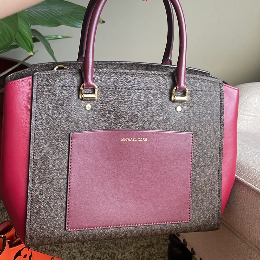 Michael Kors monogram satchel bag